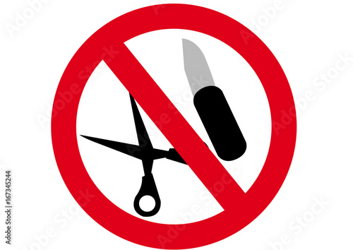 Schild Scharfe Gegenstände verboten
