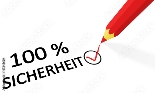 red pencil and text 100% security