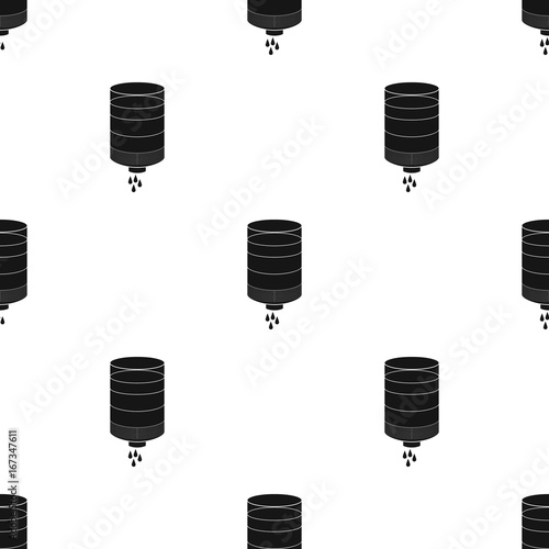 Water filter cartridge icon in black style isolated on white background. Water filtration system symbol stock vector illustration.