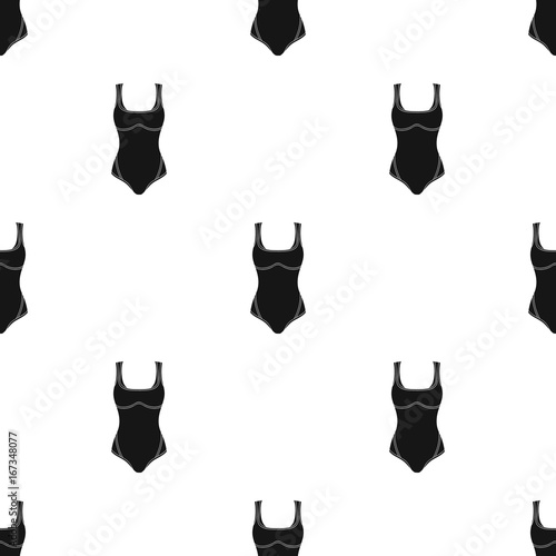 Green Swimsuit for women. Sporty swimsuit for water sports.Women clothing single icon in black style vector symbol stock illustration.