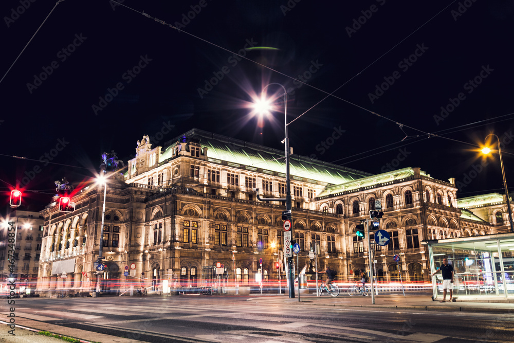 State Opera in Vienna Austria at night