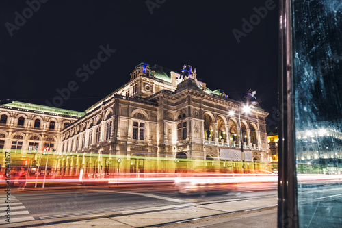 Photography State Opera in Vienna Austria at night