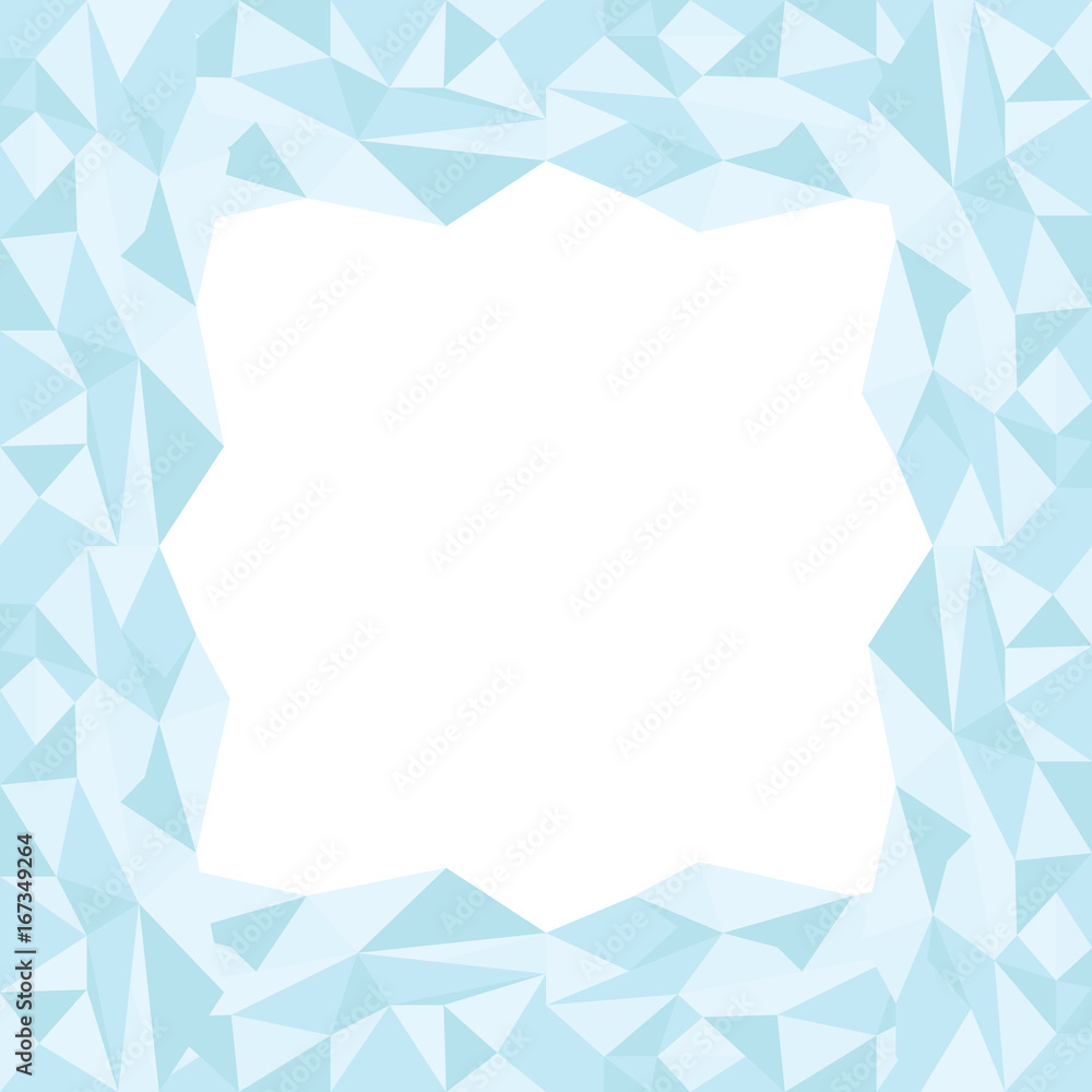 Abstract Polygonal Geometric Triangle Background. Blue frame