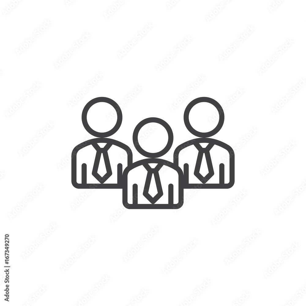 Business people line icon, outline vector sign, linear style pictogram isolated on white. Team work symbol, logo illustration. Editable stroke. Pixel perfect vector graphics Business people line icon, outline vector sign, linear style pictogram isolated on white. Team work symbol, logo illustration. Editable stroke. Pixel perfect vector graphics