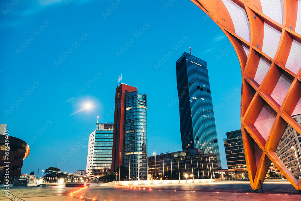 Fototapeta premium Skyscrapers and modern architecture in Vienna Austria