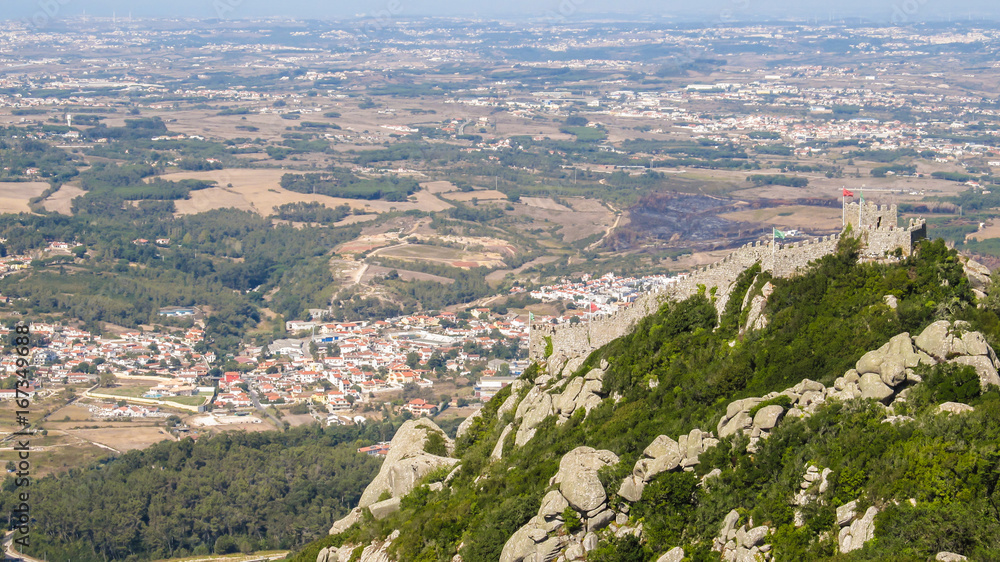 Moorish Castle and the village of Sintra in the background, Portugal