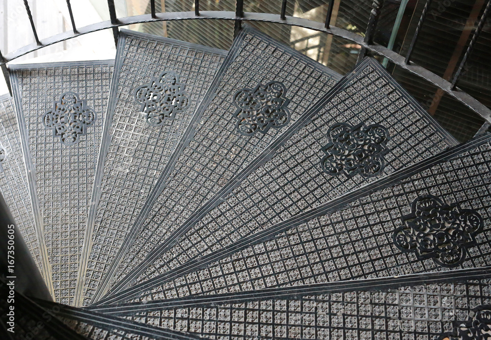 Obraz premium Metal spiral staircase.