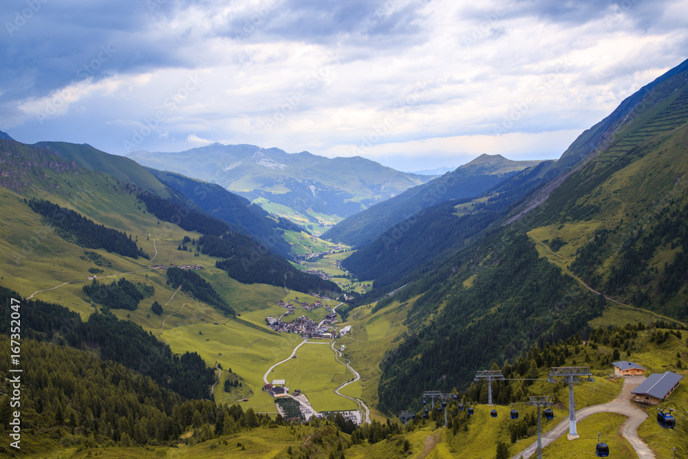 View to the Zillertal in Austrian Alps