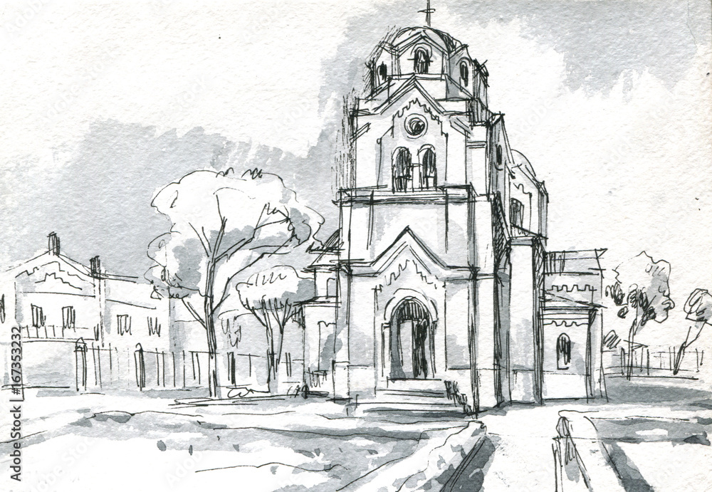 Old church sketch