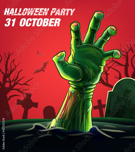 halloween poster with zombie