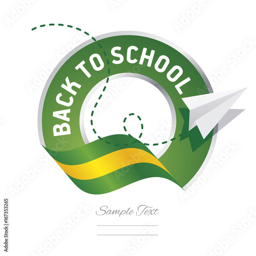 Back to School green yellow logo icon