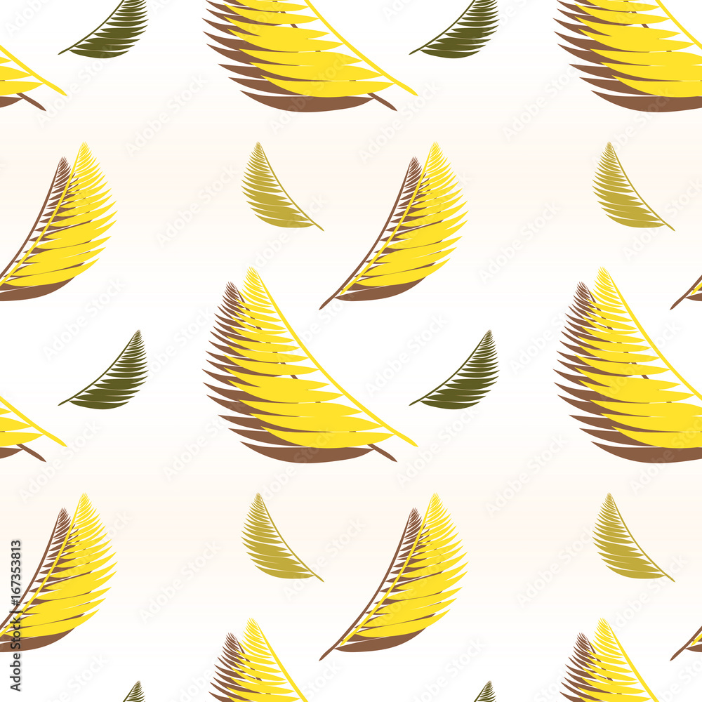 Simple seamless pattern with yellow leaves