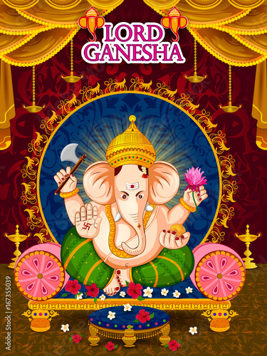 Happy Ganesh Chaturthi festival celebration of India