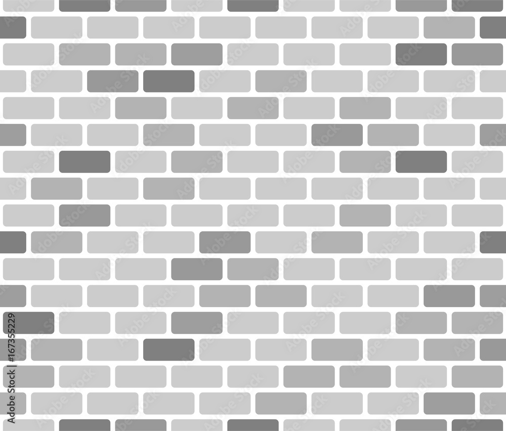 Brick wall seamless pattern, gray on white background. Brick wall seamless pattern, gray on white background.