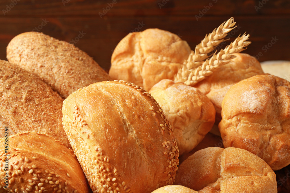 Loaves of delicious bread, closeup