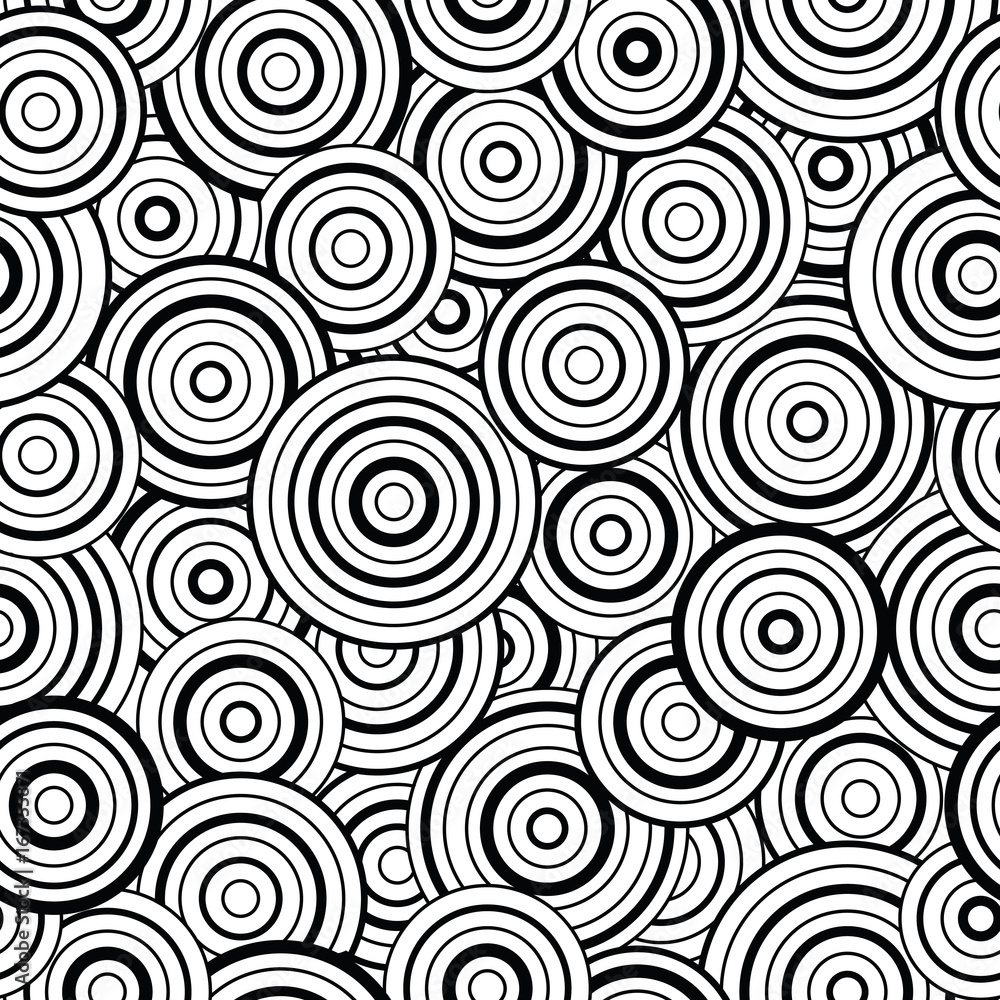 Seamless pattern with circles of different size on transparent background. Geometric background for your creativity