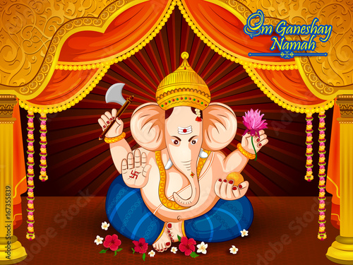 Happy Ganesh Chaturthi festival celebration of India