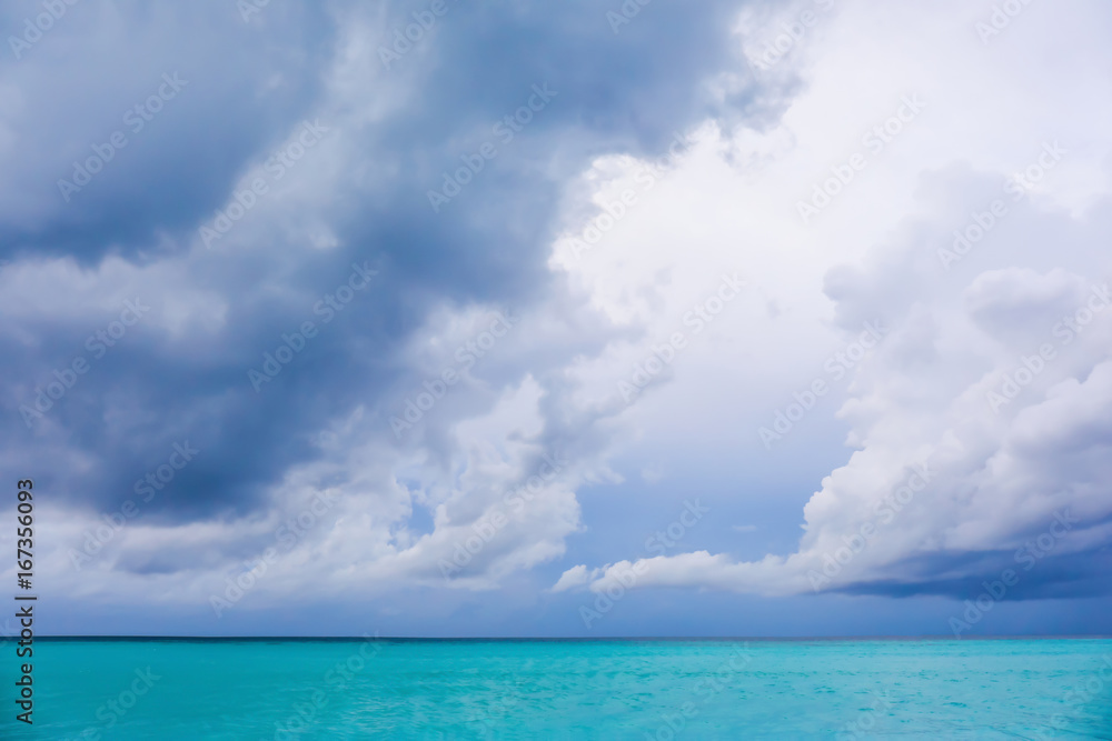 Cloudy weather at sea resort in summer day