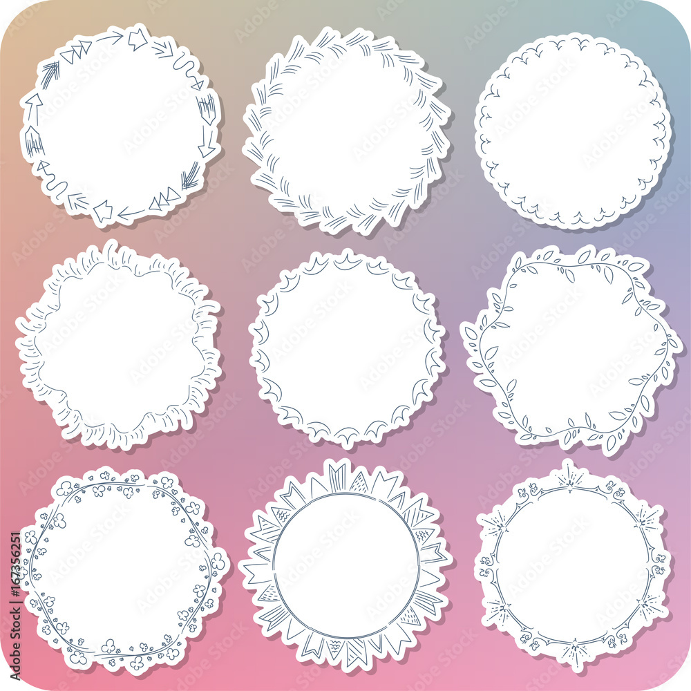 hand paint girly frame label 05