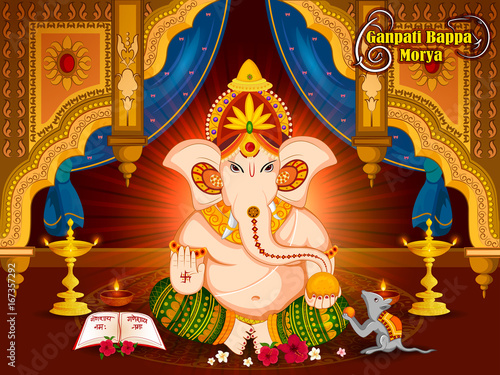 Happy Ganesh Chaturthi festival celebration of India