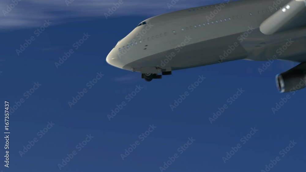 Airplane landing city animation Airplane landing city animation