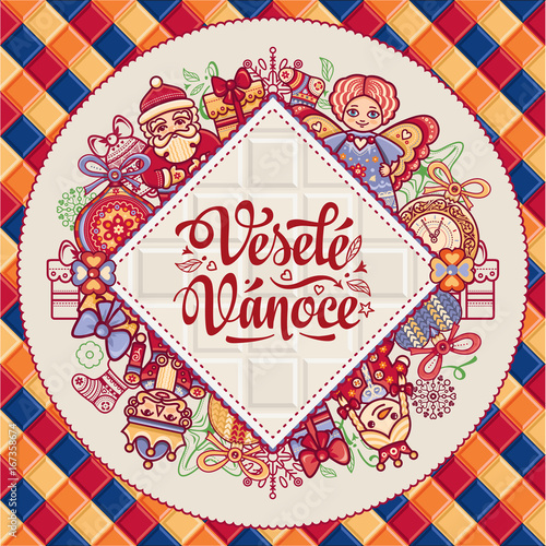 Vesele Vanoce. Vector. Czech language. Warm 
