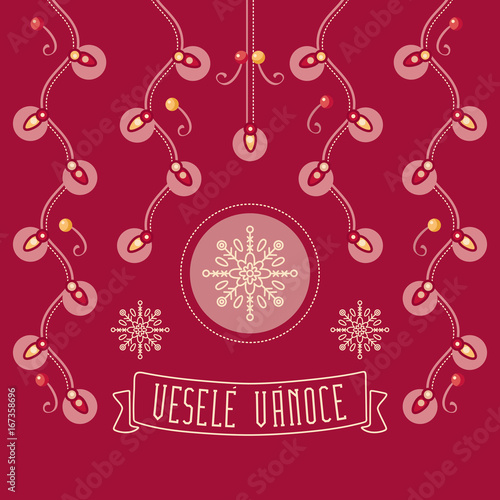 Vesele Vanoce. Vector. Czech language. Warm 