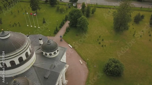 Flight over the beautiful St. Sophia Cathedral in Pushkin photo