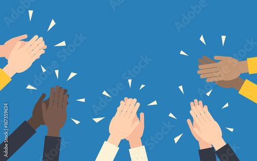 Human hands clapping, simple flat vector illustration photo