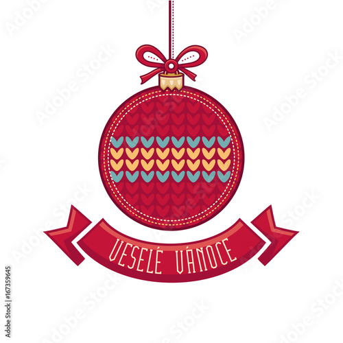 Czech language. Vesele Vanoce. Christmas message. 