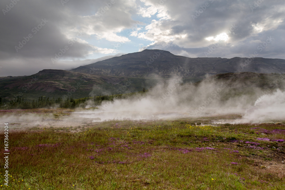 Geysir geothermal area on the Golden circle in south west Iceland Geysir geothermal area on the Golden circle in south west Iceland