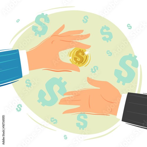 Hands of business. Concept of corruption and bribery. Insider trading. 