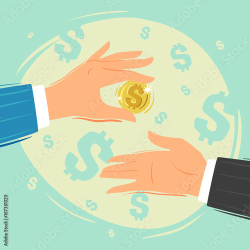 Hands of business. Concept of corruption and bribery. Insider trading. 