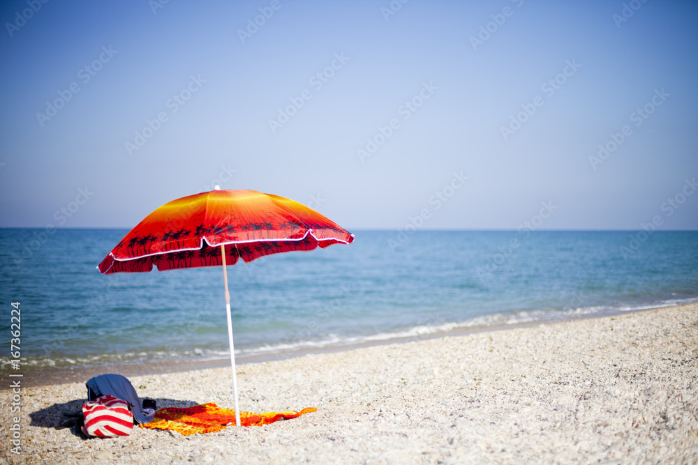 Umbrella on tropical beach