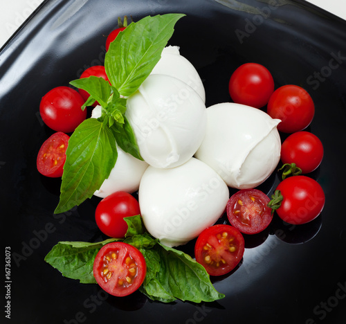 Mozzarella di Bufala, fresh cheese, italian dairy product. photo