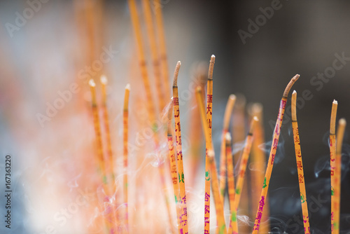 Side view of Close up Burn incense