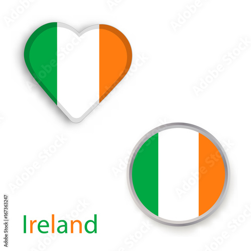 Heart and circle symbols with Ireland flag Free Download Heart and circle symbols with Ireland flag - GFXLoad