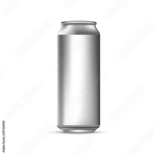 Template for your design. Gray tin can. Vector 3d illustration