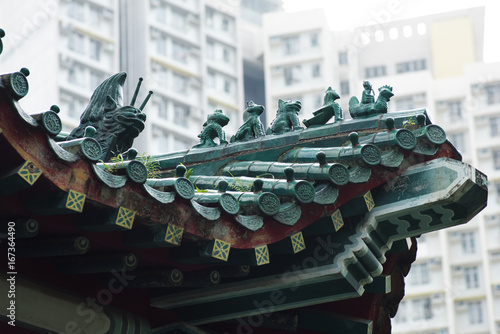 Ancient Temple architecture in Wong Tai Sin Temple photo