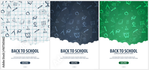 Back to School background. Education banner. Vector illustration.