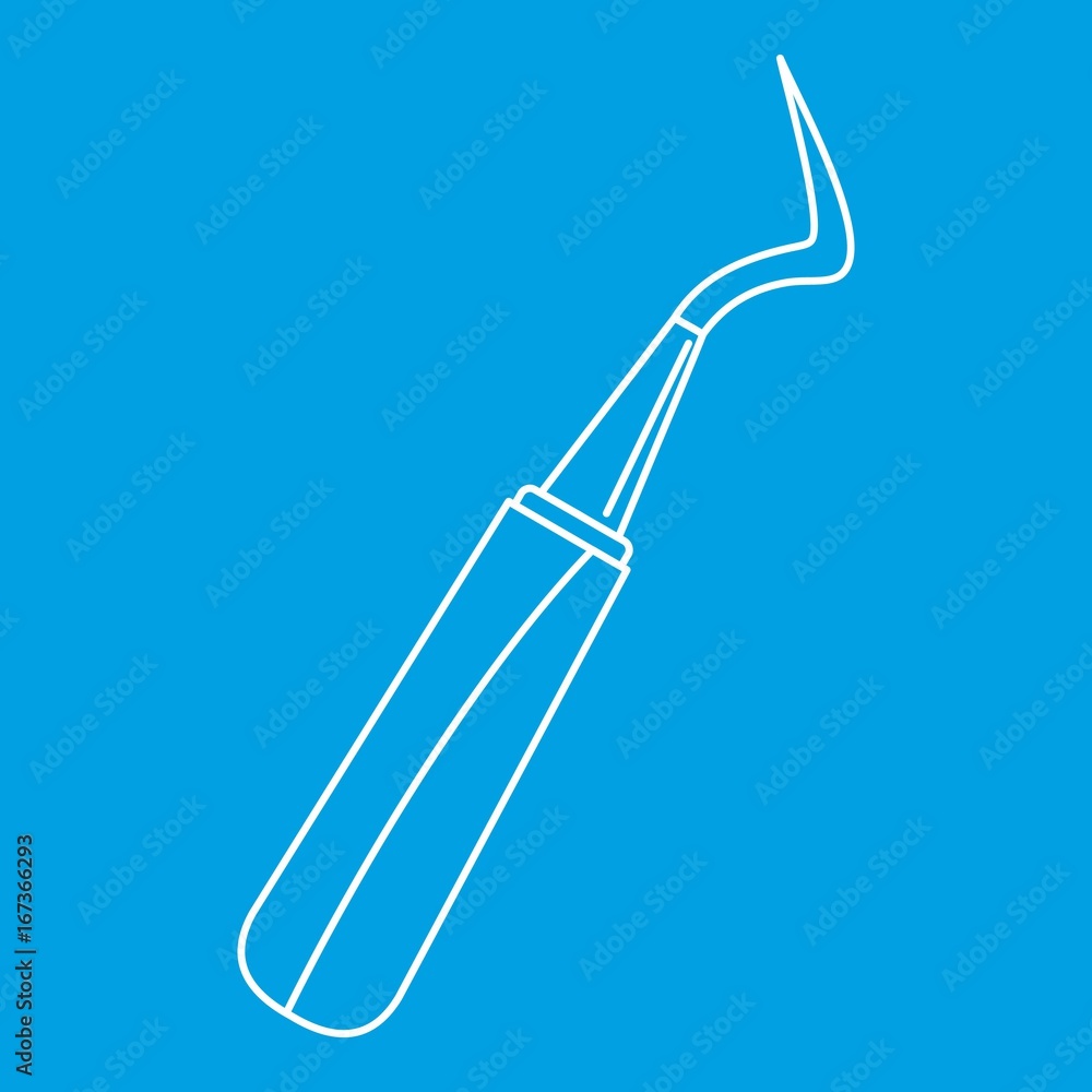 Dentist hook probe icon, outline style