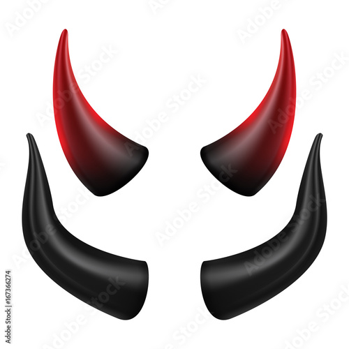 Devils Horns Vector. Good For Halloween Party. Satan Horns Symbol Isolated Illustration.