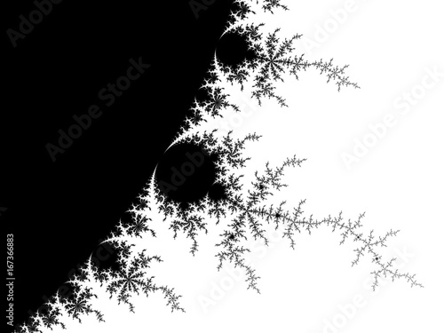 Monochrome, black and white graphics.