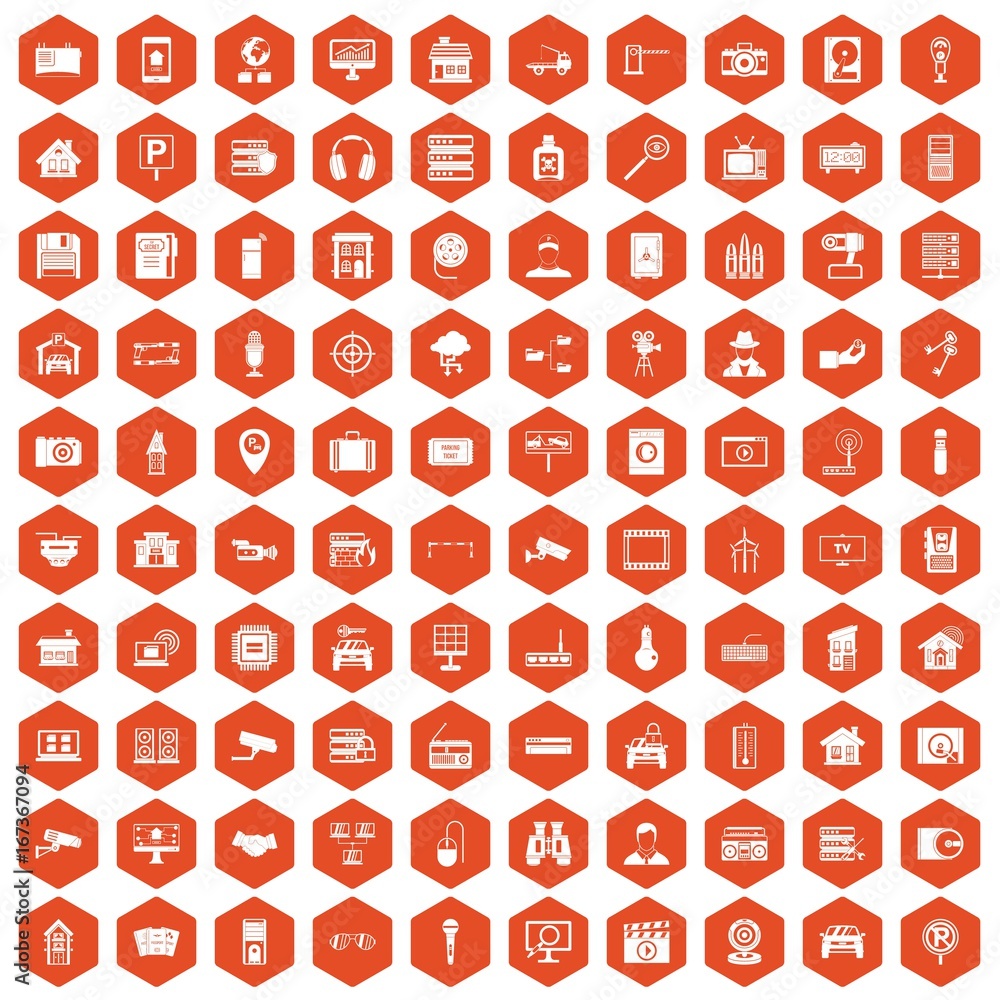 100 camera icons hexagon orange 100 camera icons hexagon orange