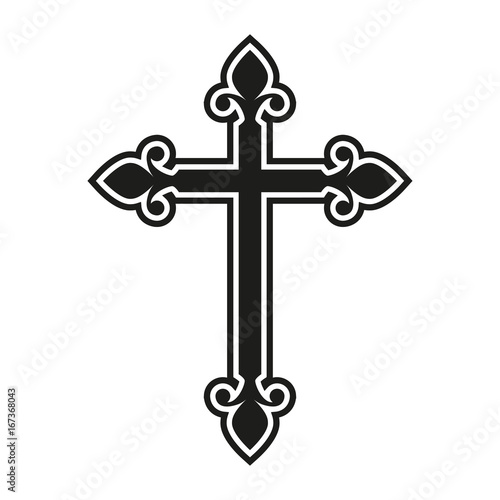 Religion cross. Catholicism or Christianity design template. Vector illustration.