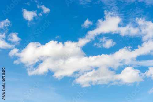 White clouds in summer blue sky background