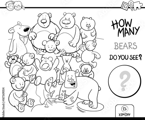 counting bears coloring book activity