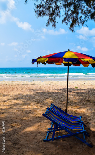 Beach umbrellas and chairs