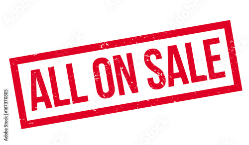 All On Sale rubber stamp. Grunge design with dust scratches. Effects can be easily removed for a clean, crisp look. Color is easily changed.