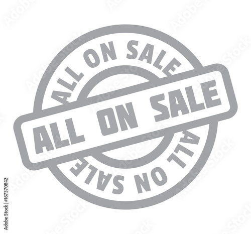 All On Sale rubber stamp. Grunge design with dust scratches. Effects can be easily removed for a clean, crisp look. Color is easily changed.